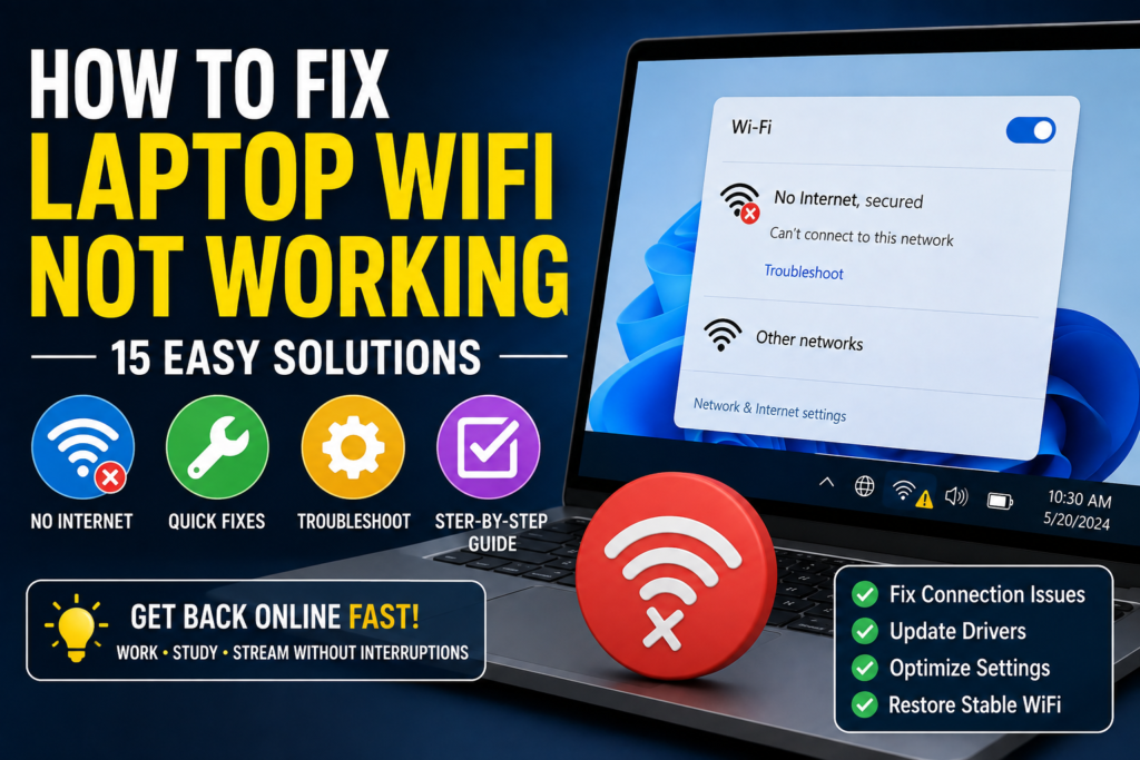 How to Fix Laptop WiFi Not Working: 15 Practical Solutions
