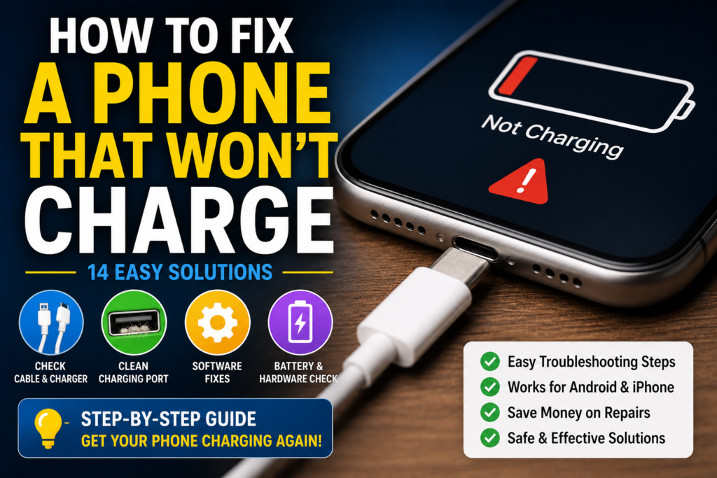 How to Fix a Phone That Won’t Charge: 14 Practical Solutions
