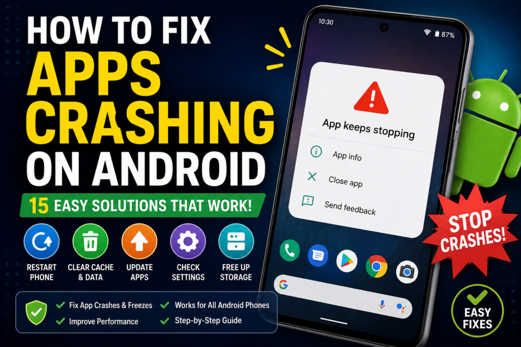 How to Fix Apps Crashing on Android: 15 Practical Solutions That Work
